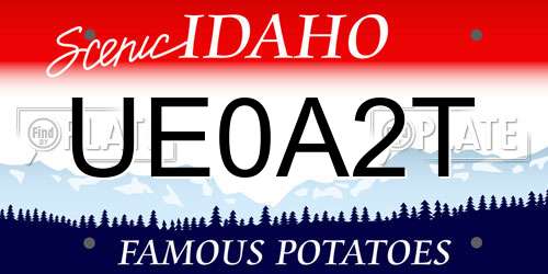 UE0A2T Idaho License Plate