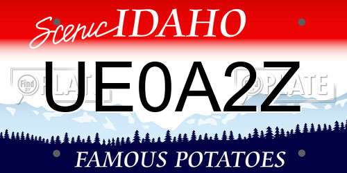 UE0A2Z Idaho License Plate