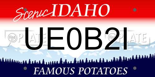 UE0B2I Idaho License Plate
