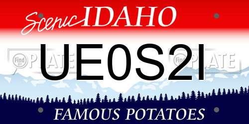 UE0S2I Idaho License Plate