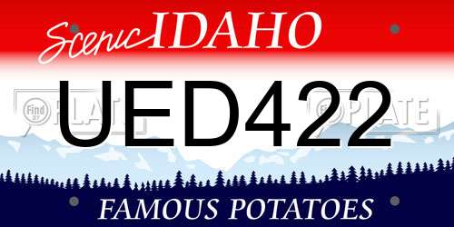 UED422 Idaho License Plate