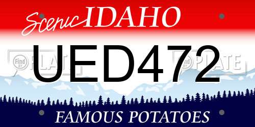 UED472 Idaho License Plate