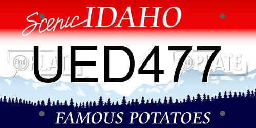 UED477 Idaho License Plate