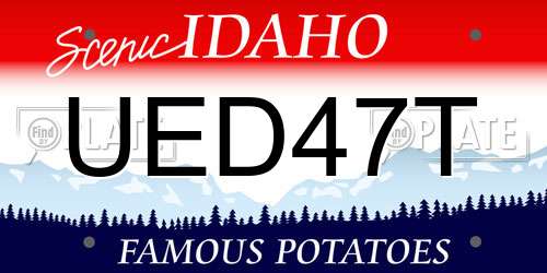 UED47T Idaho License Plate