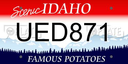 UED871 Idaho License Plate