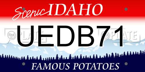 UEDB71 Idaho License Plate