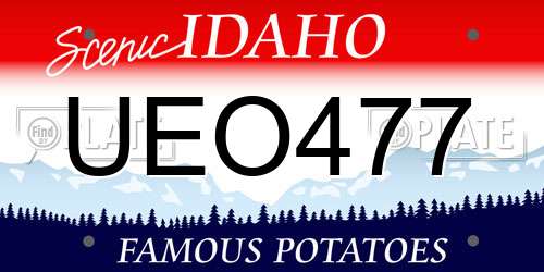 UEO477 Idaho License Plate