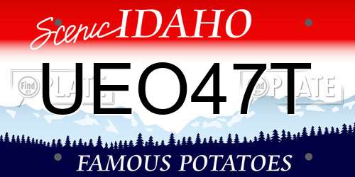 UEO47T Idaho License Plate