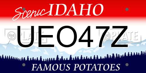 UEO47Z Idaho License Plate