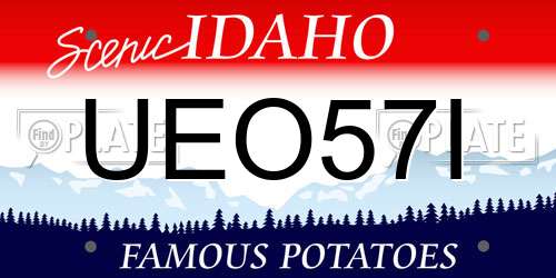 UEO57I Idaho License Plate