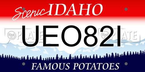 UEO82I Idaho License Plate
