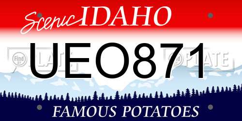 UEO871 Idaho License Plate