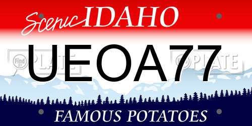 UEOA77 Idaho License Plate