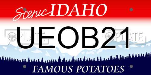 UEOB21 Idaho License Plate