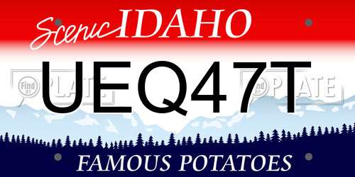 UEQ47T Idaho License Plate