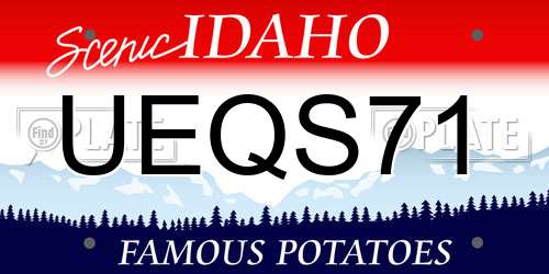 UEQS71 Idaho License Plate