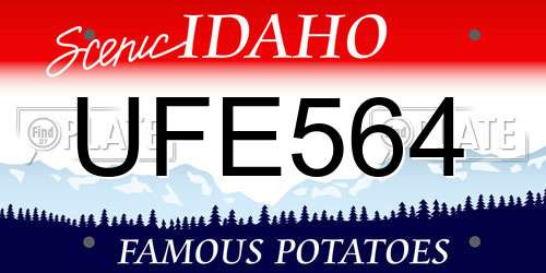 UFE564 Idaho License Plate