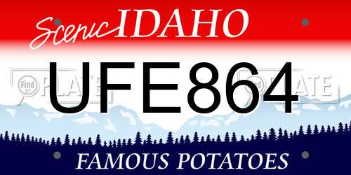 UFE864 Idaho License Plate
