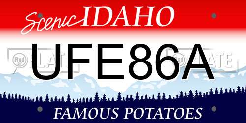 UFE86A Idaho License Plate