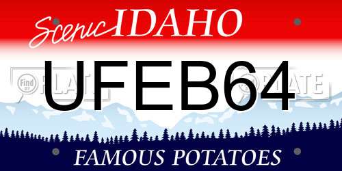 UFEB64 Idaho License Plate