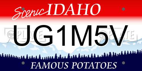 UG1M5V Idaho License Plate