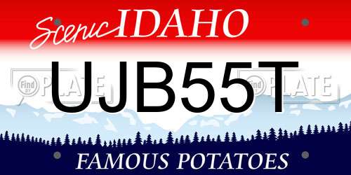 UJB55T Idaho License Plate
