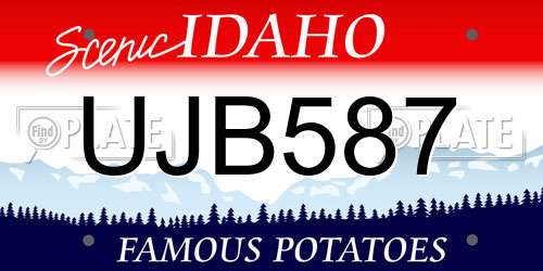 UJB587 Idaho License Plate