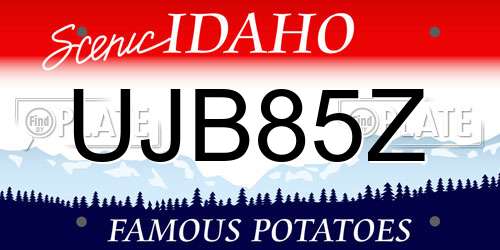 UJB85Z Idaho License Plate