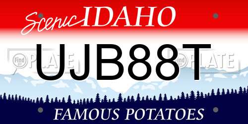 UJB88T Idaho License Plate