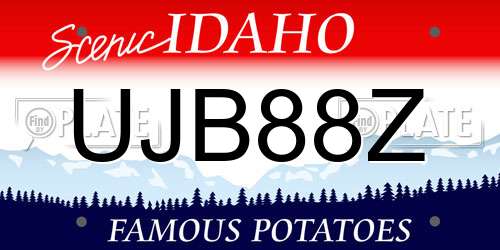 UJB88Z Idaho License Plate