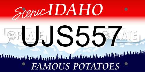 UJS557 Idaho License Plate