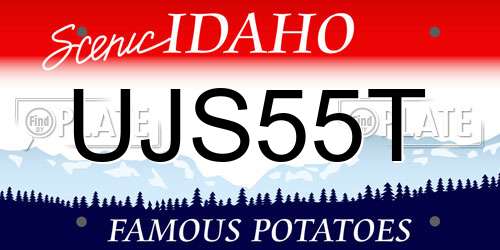 UJS55T Idaho License Plate