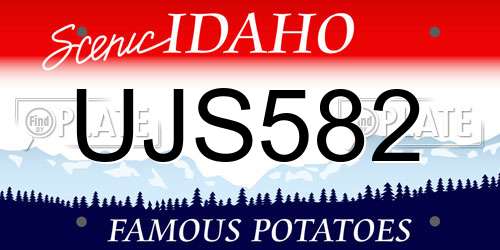 UJS582 Idaho License Plate