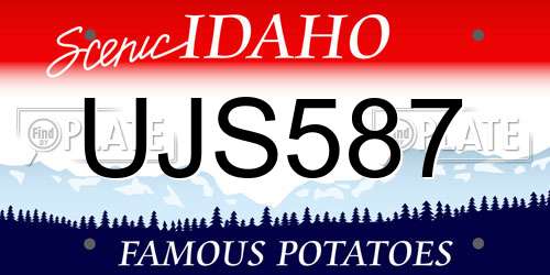 UJS587 Idaho License Plate