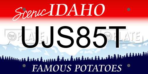 UJS85T Idaho License Plate