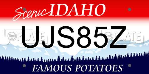 UJS85Z Idaho License Plate