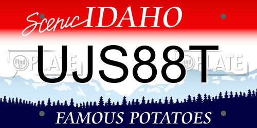 UJS88T Idaho License Plate