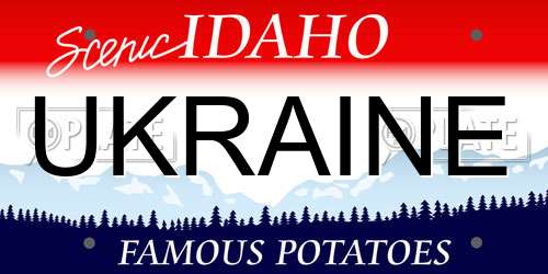UKRAINE Idaho License Plate