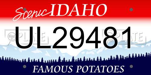 UL29481 Idaho License Plate
