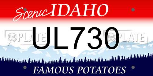 UL730 Idaho License Plate