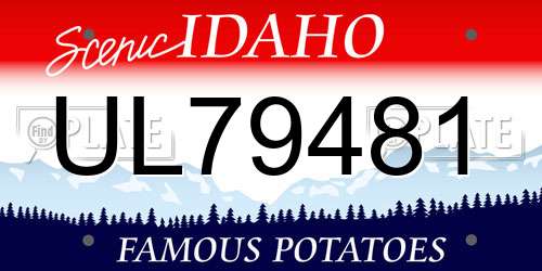 UL79481 Idaho License Plate