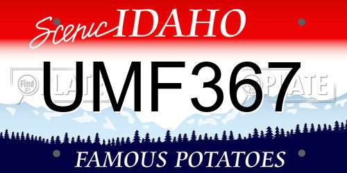UMF367 Idaho License Plate