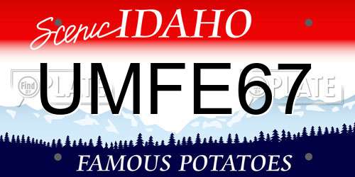 UMFE67 Idaho License Plate