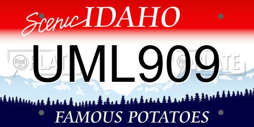 UML909 Idaho License Plate