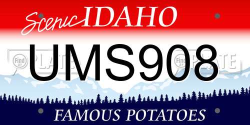 UMS908 Idaho License Plate