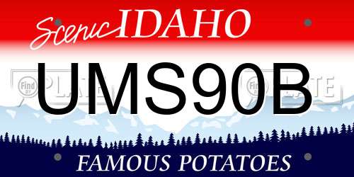 UMS90B Idaho License Plate
