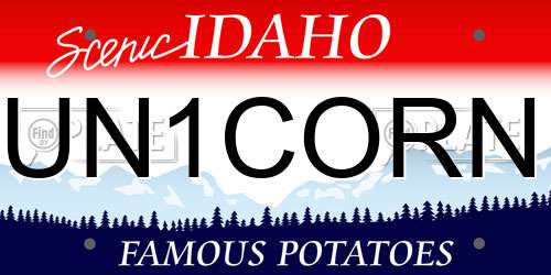 UN1CORN Idaho License Plate