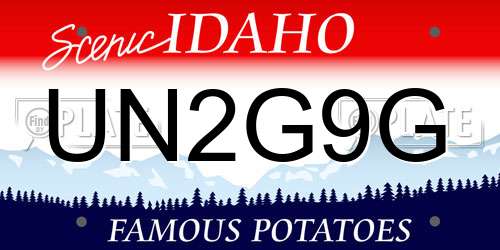 UN2G9G Idaho License Plate