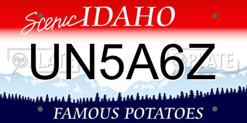 UN5A6Z Idaho License Plate