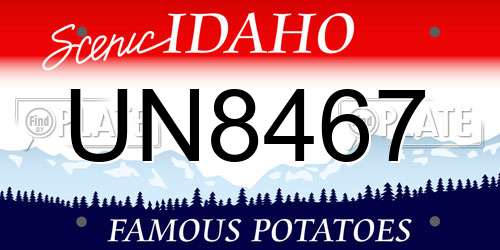 UN8467 Idaho License Plate